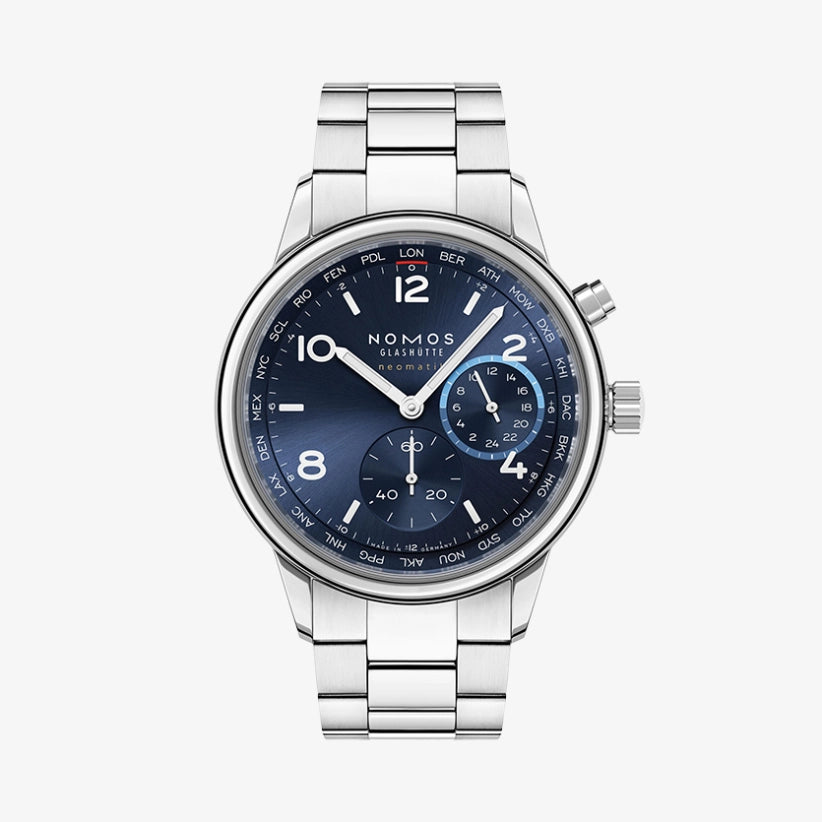 NOMOS Glashütte Club Sport neomatik Weltzeit blau Automatik | 40 mm |