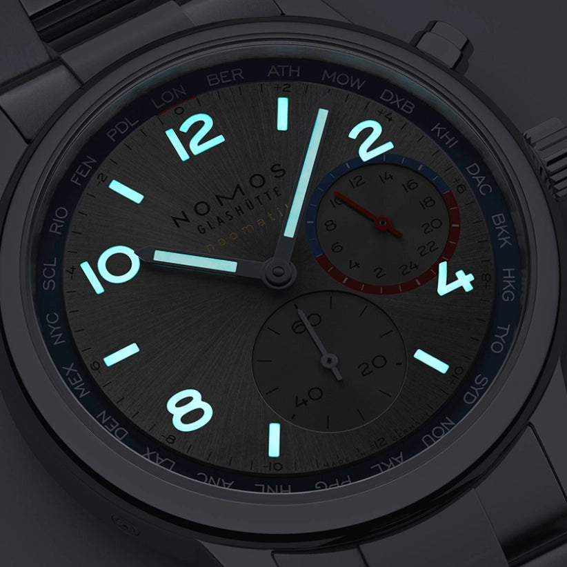 NOMOS Glashütte Club Sport neomatik Weltzeit silber Automatik | 40 mm |